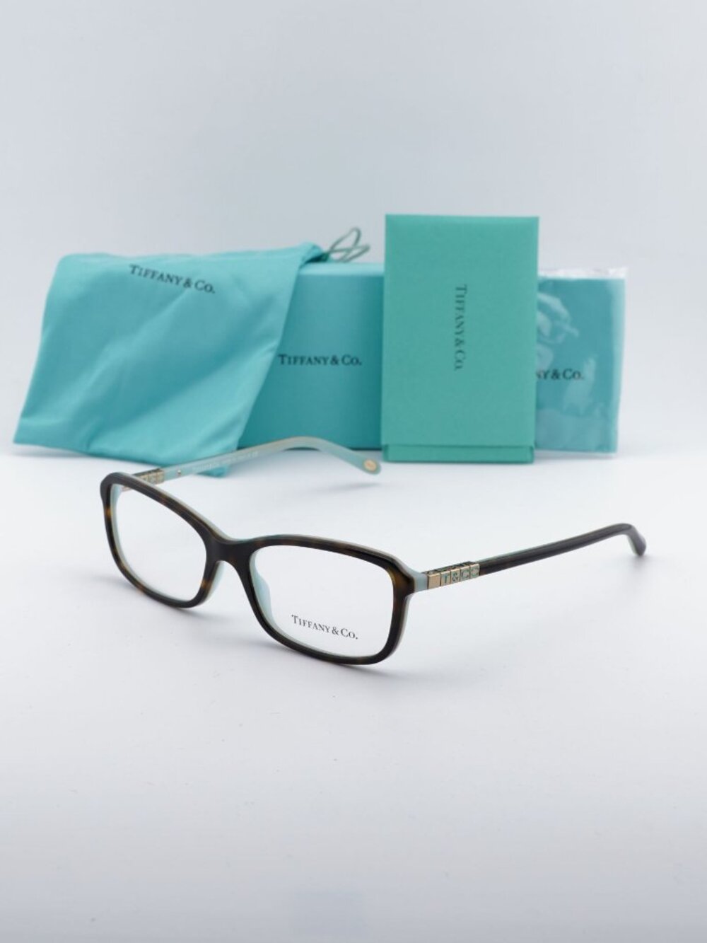 Tiffany & Co TF2075 8134 Rectangle Eyeglasses 53mm - Havana / Blue